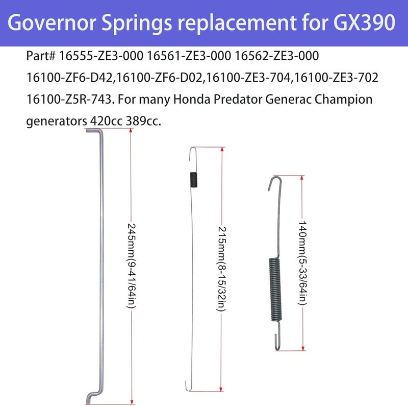 Strongthium Governor Throttle Return Springs Linkage Kit Speed Control Springs Throttle Rod Assortment for Honda GX GCV Briggs and Stratton Small Engines - Image 5